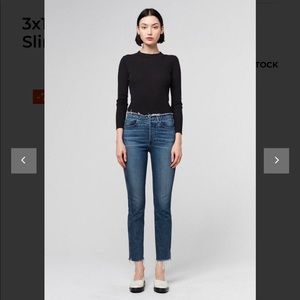 3x1 high rise button-fly distressed jeans